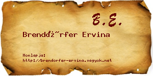 Brendörfer Ervina névjegykártya